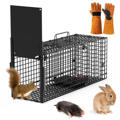 26x12x13in Single Door Live Animal Trap with Gloves