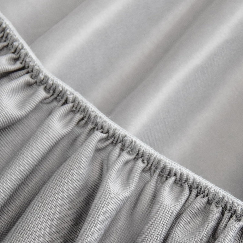 Twin Light Gray Microfiber Fitted Sheet Set