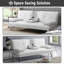 Futon Sofa Bed with Armrest, Cupholders, & Reclining Function, Ideal for Cozy Living Rooms-24146180