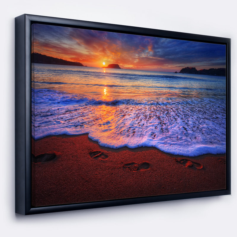 «Colorful Sunset over Beautiful Shore», reproduction de photo sur toile tendue, H 28 po x l 60 po x P 1,5 po