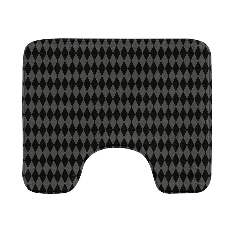  Tapis de salle de bain en U gris anthracite et gris anthracite