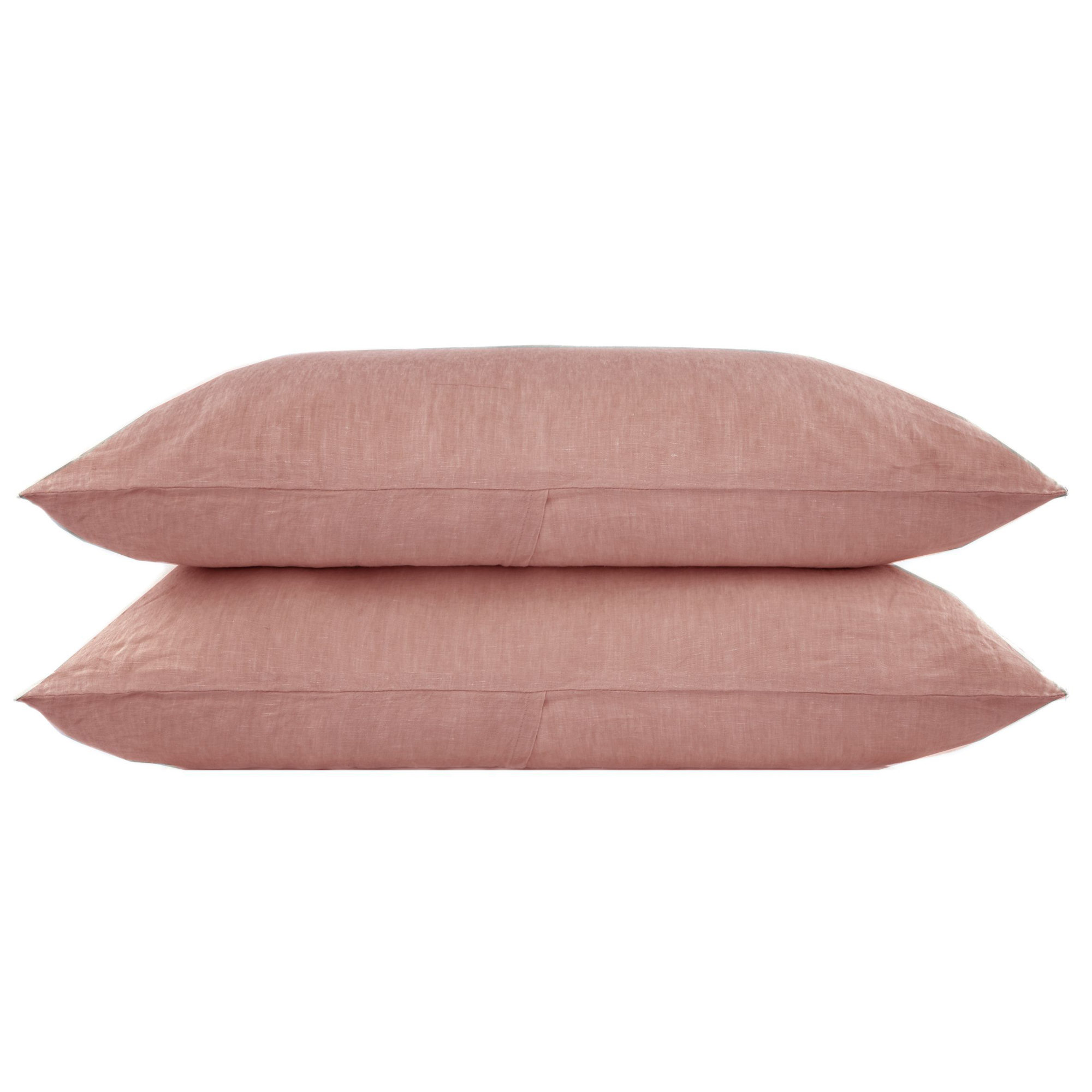 100% French Linen Pillowcase Set, Clay, King Pillowcase