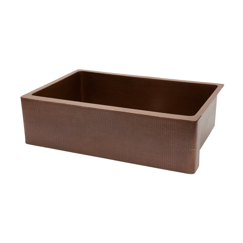 33" Hammered Antique Copper Farmhouse Kitchen Sink
