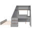 Lit superposé gris avec lit superposé simple au-dessus d'un lit double, lit gigogne, bureau et rangement exquis-945843900-945843903