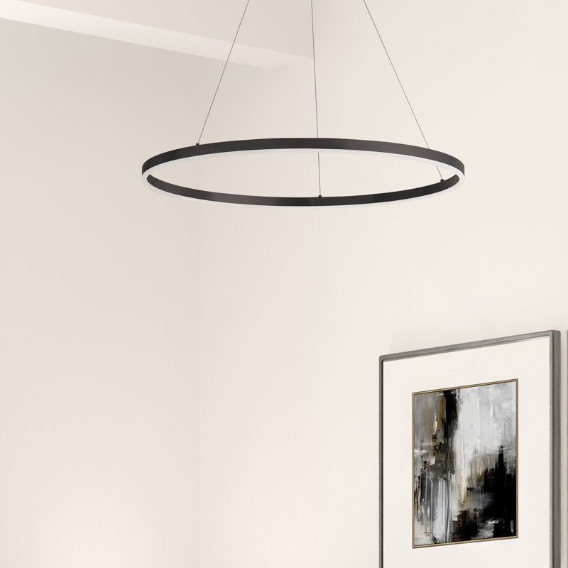 1 - Light LED Pendant, Matte Black