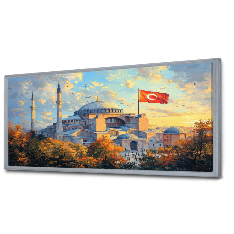 Décoration murale Hagia Majesty en Turquie - Turquie, H 28 po x l 60 po, Floater Framed, Argent argent