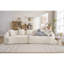 Canapé courbé désossé, canapé modulaire à compression de 110 po, haute densité, canapé-lit pour salon, salon, appartement, chenille-579836702