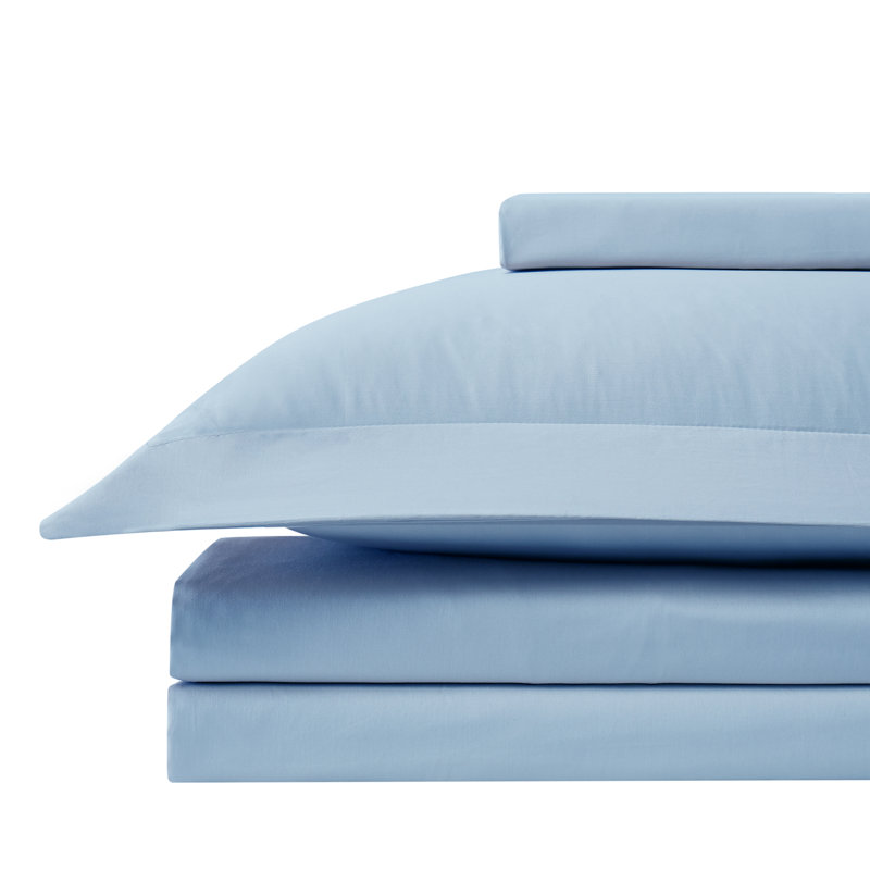 Classic Collection Cotton Duvet Cover Set, Blue, Queen Duvet Cover + 2 Standard Shams