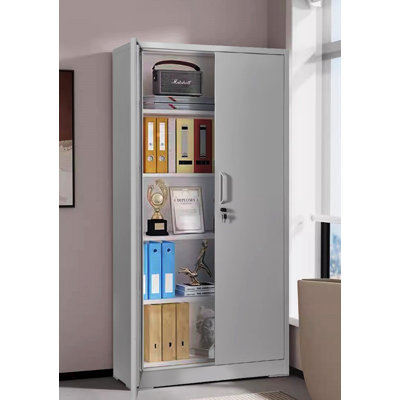 Armoire de rangement en métal robuste de 71 po avec portes verrouillables et 4 tablettes réglables, armoire en acier robuste pour garage
