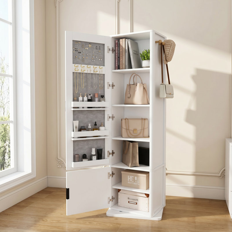 Armoire de maquillage rotative à 360 °, Blanc