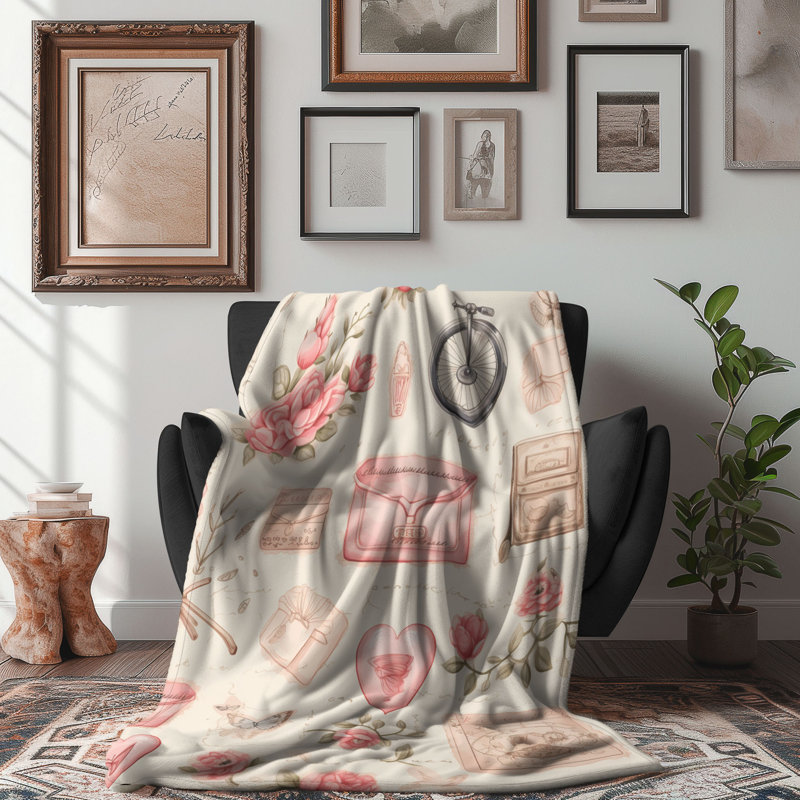 Rose antique - couverture de qualité supérieure 1 pièce, L 60 po x L 80 po