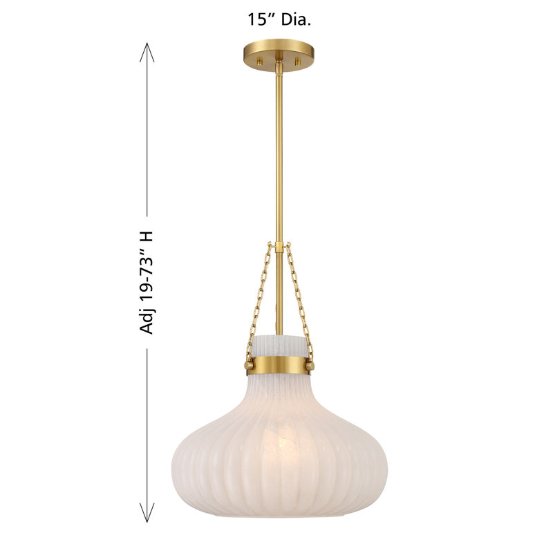 Keiya 1-Light Pendant in Brass, Brass