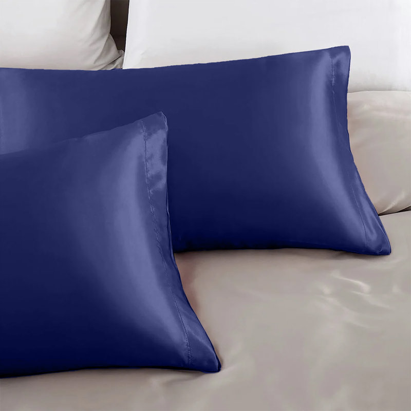Satin Standard Pillowcase - Set of 2, Navy