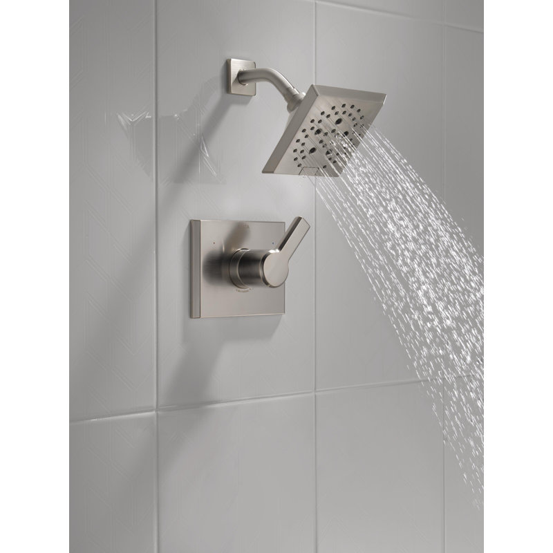 Pivotal Shower Faucet with H2Okinetic Technology, Lumicoat Brushed Nickel