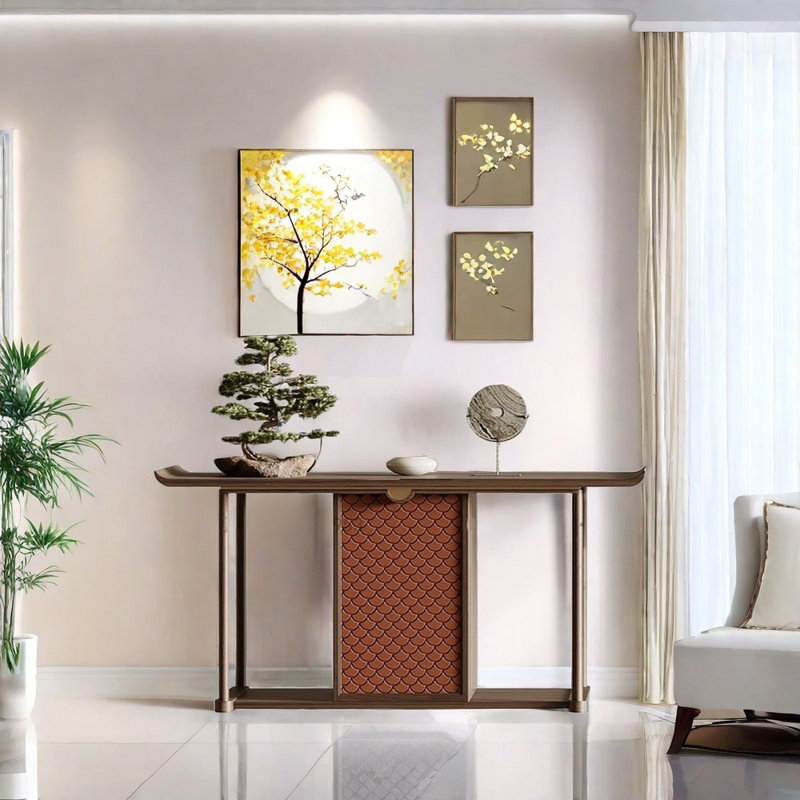 Nouvelle table d'entrée de style chinois, H 33,5 po x l 59,1 po x P 13,8 po