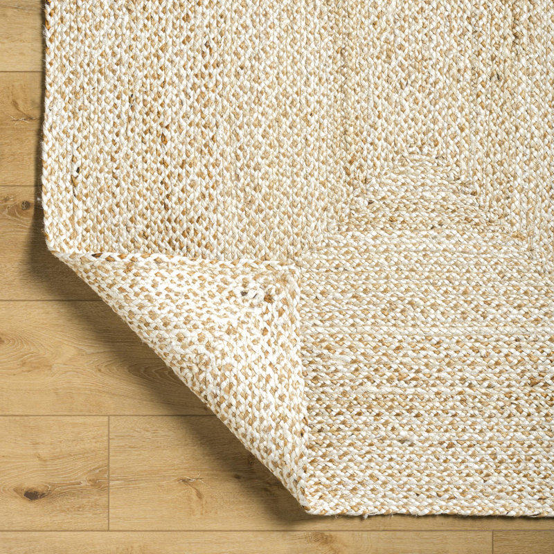 Tapis beige en jute / sisal tissé à la main Doba, Rectangle 9 pi x 12 pi