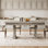 Table de salle à manger rectangulaire de 71 pouces avec deux tiroirs, table de cuisine en bois avec grand plateau et structure robuste, grande table de salle à manger pour 6 à 8 personnes avec double piédestal, pour la salle à manger, le bureau