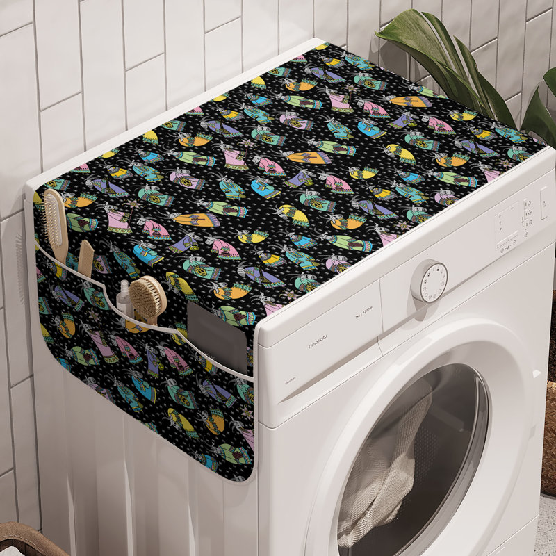 Ambesonne Goat Washing Machine Organizer Pack of 2 47" x 18.5" Multicolor