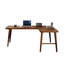 Bureau en bois de pin massif en forme de L brun noyer