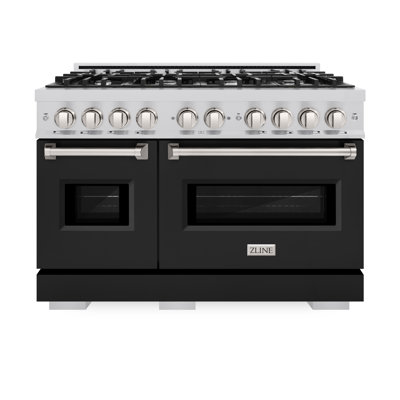 ZLINE 48" Classic Double Oven Gas Range w/ 8 Burner Cooktop & White Matte Doors