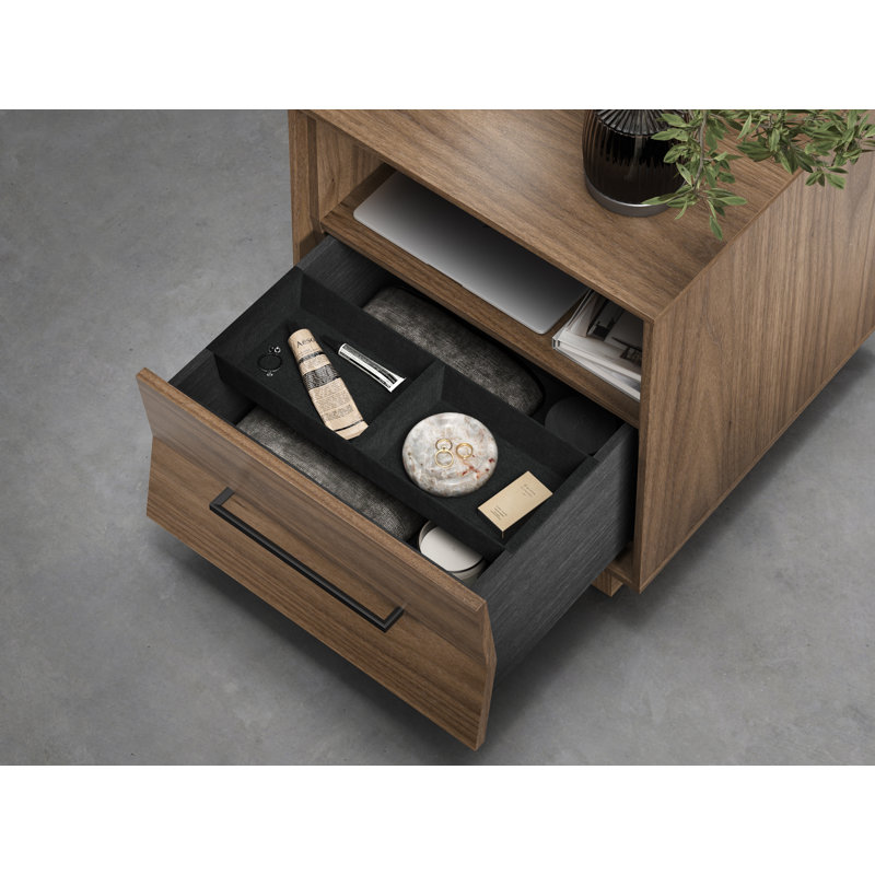 Kava 9681 - 20" Nightstand - Natural Walnut, Natural Walnut
