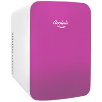 Crownful 4Liter/6 Can Portable Cooler and Warmer Mini Fridge (Pink)