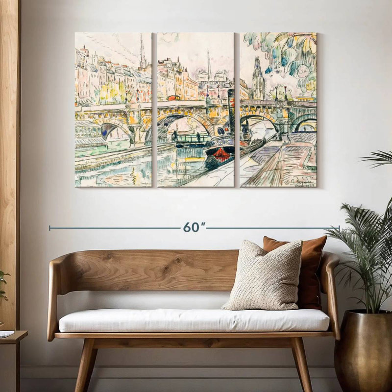 Remorqueur Lilie au Pont Neuf, Paris, H 32 po x l 50 po