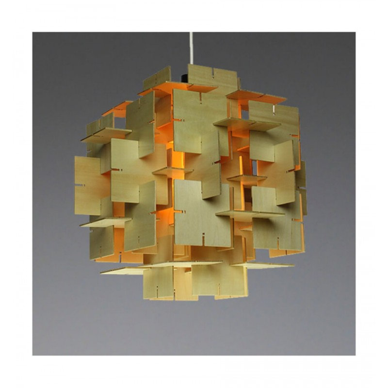 Lustre géométrique clair avec accents de verre, Brun antique, H 44 po x l 48 po x P 40 po