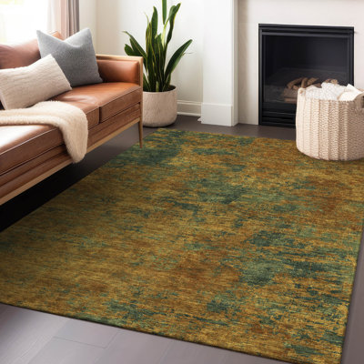 Tapis orange lavable intérieur / extérieur Sonata 