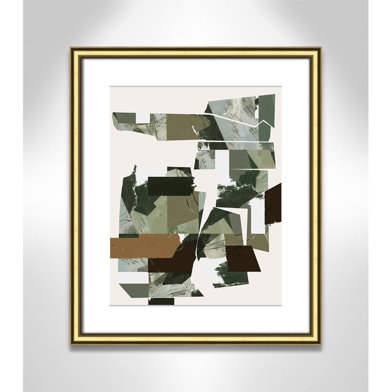 «Green Endeavour I Print» par Cartissi, 17.25'' W x 20.25'' H, Matted Print, Gold Classic