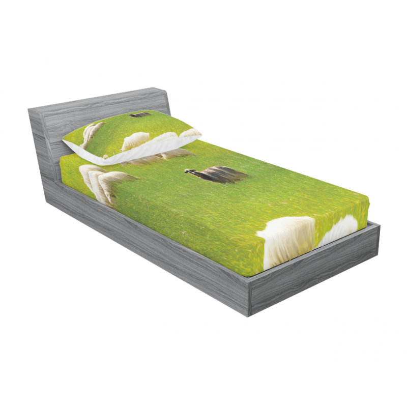 Ensemble de draps Sheep Entre Goatson, Ensemble de draps pour lit simple avec drap-housse