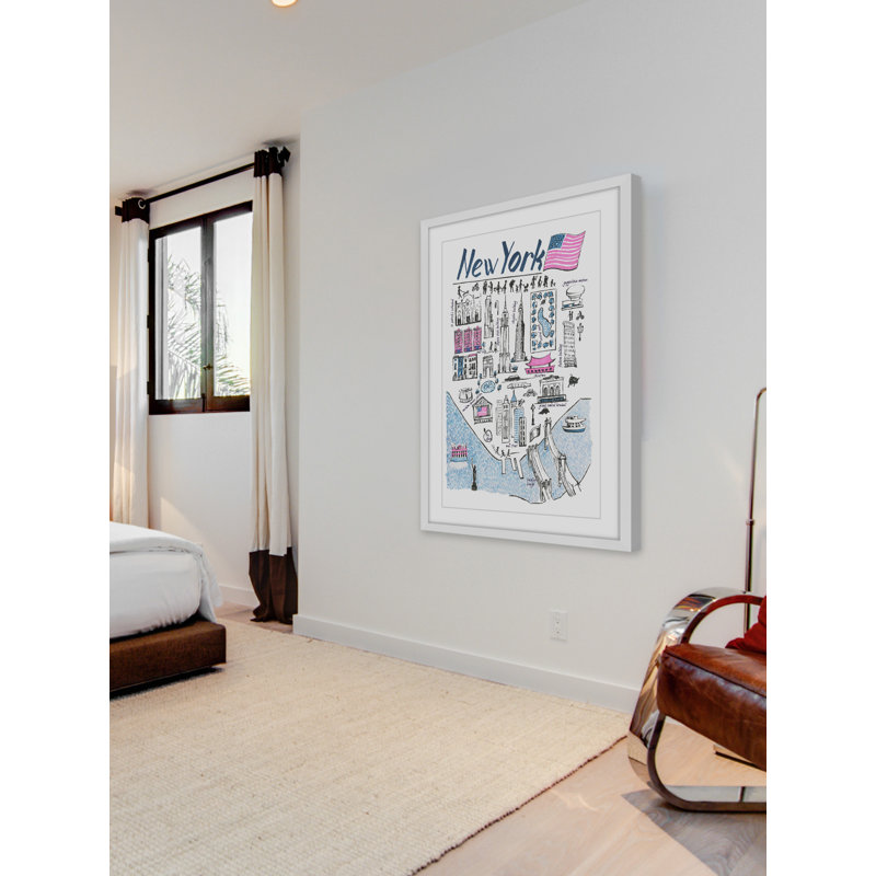 Patriotic NY - Single Picture Frame Print, 46 cm H x 30 cm W x 4 cm D