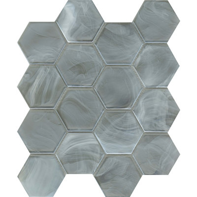 SAMPLE-Splash Moss 11" x 13" Glass Honeycomb Mosaic Tile