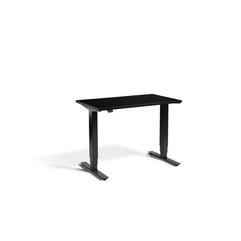 Mirano Adjustable Metal Base Standing Desk, Black, Black