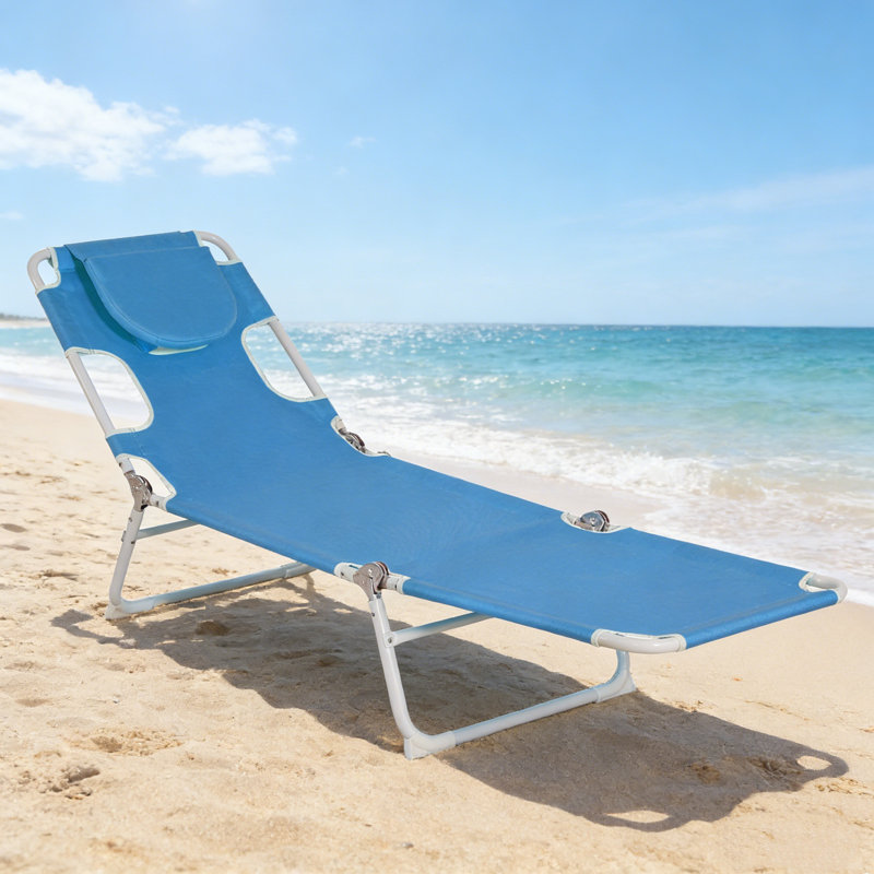Chaise longue pliante portative Beach Beach, Bleu