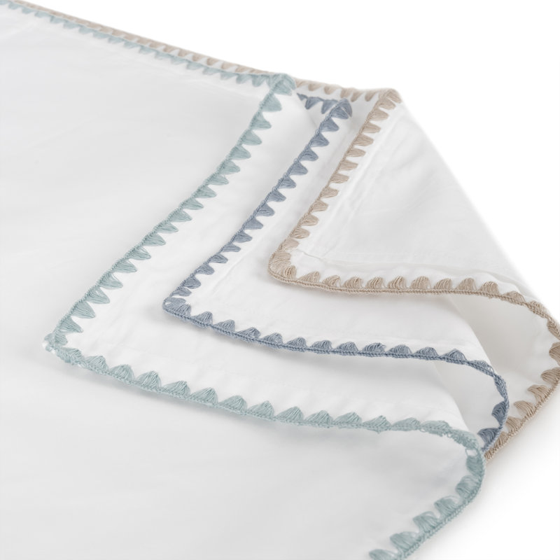 Poppy 100% Cotton Percale Duvet Cover, white/ latte, King