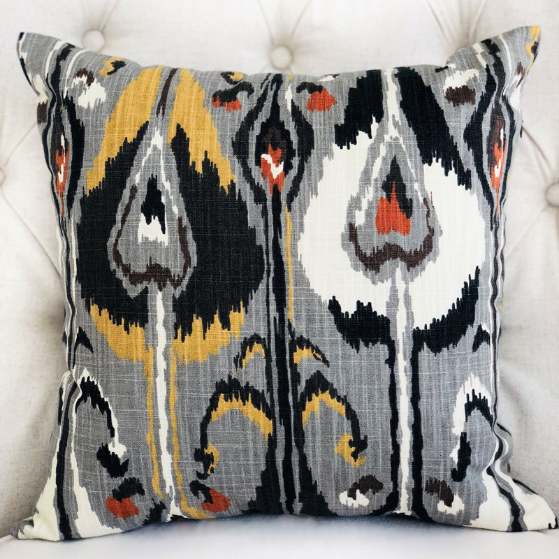 Coussin de luxe Tigerlily, 12 po x 20 po, Gris, Coussin lombaire