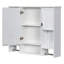 Armoire de rangement murale moderne 35 po x 28 po avec miroir et barre à serviettes, panneau de fibres à densité moyenne durable, tablettes réglables-691476108