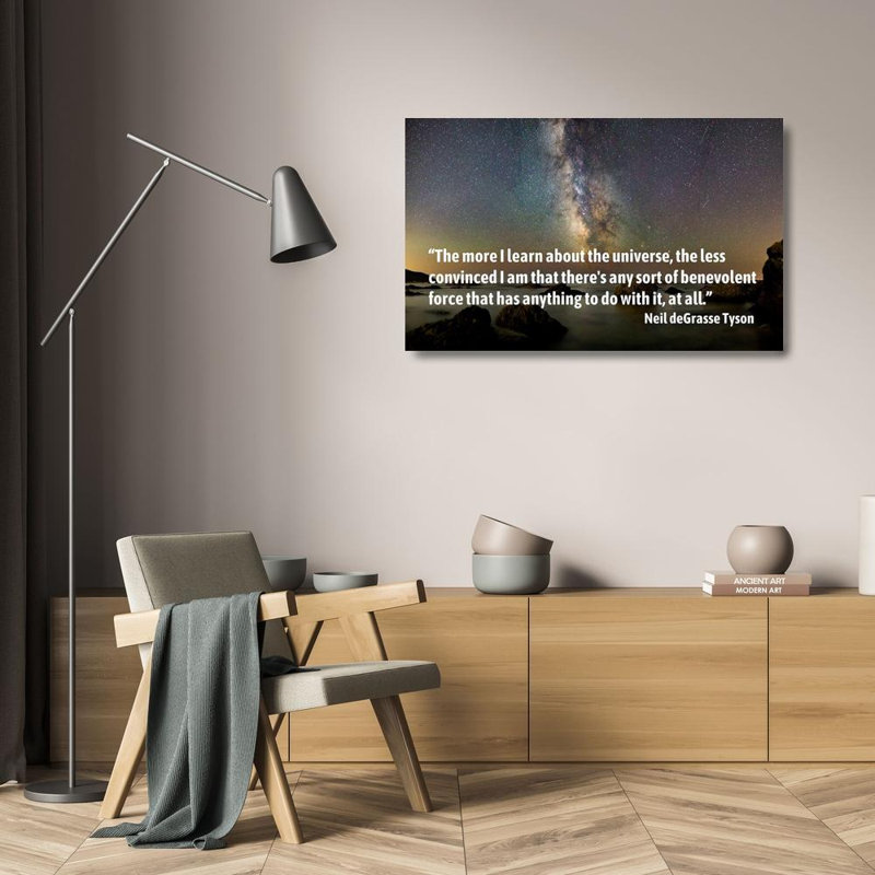 Art sur toile tendue Triny ArtsyQuotes, "Neil deGrasse", citation de Tyson: The More I Learn, H 16 po x l 24 po