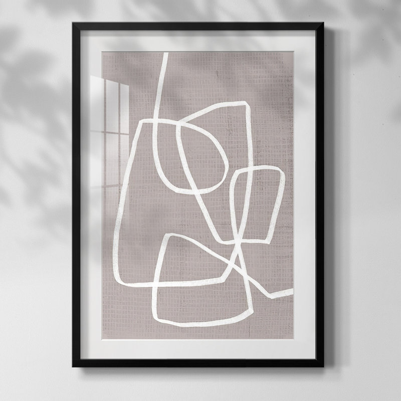 Lin Roundabout I - reproduction de cadre photo simple, Papier avec cadre noir, Blanc