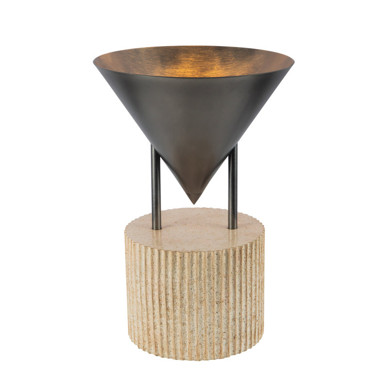 Versus 15-in Brass Table Lamp, Aged Steel