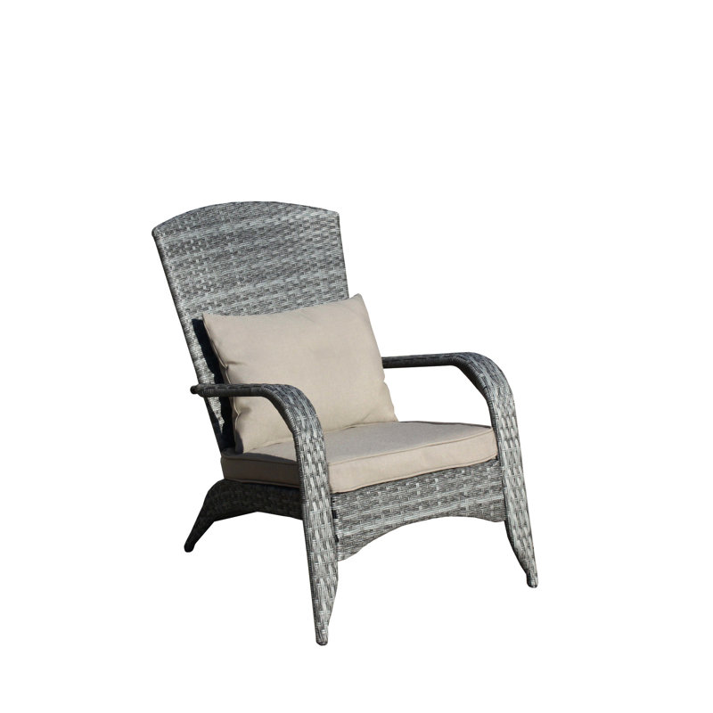 Comfortable Grey Cushion Outdoor Chair, To Sun Damage Cushioned Frame And Cushions, Gray, Gray