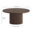 Rollan 32" Wide Round Fluted Coffee Table in Brown Oak-988844255