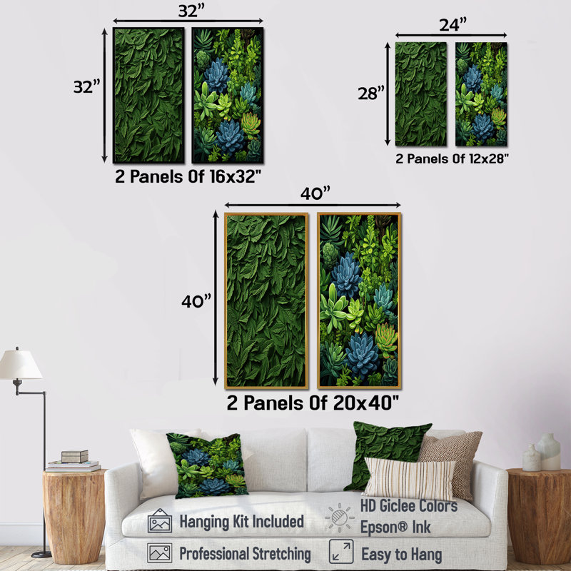 Ensemble de salon Herbs Rosemary Whispers II - Herbs Wall Art, Cadre flottant doré, H 32 po x l 33 po