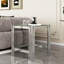 Table de bout moderne en verre trempé avec argent - Maximiser le rangement, facile à nettoyer et à entretenir