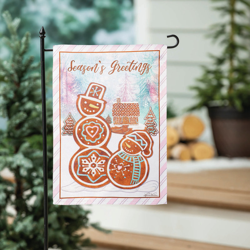 Drapeau de jardin réversible Season's Greetbread
