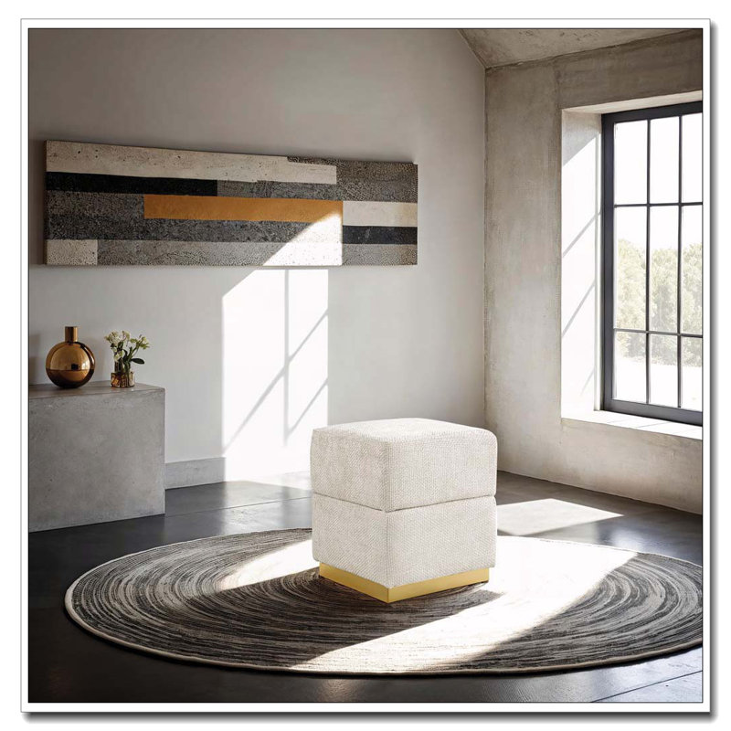 Repose-pieds avec rangement Accent, Beige