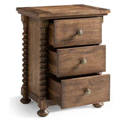 Tamarisk 3 - Drawer Solid Wood Nightstand