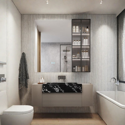 Armoire de salle de bain française moderne à lumière simple de luxe français
