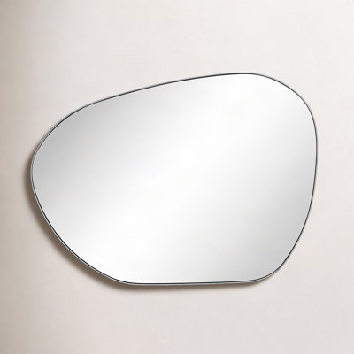 Bertlinde Asymmetrical Stainless Steel Framed Wall Mirror